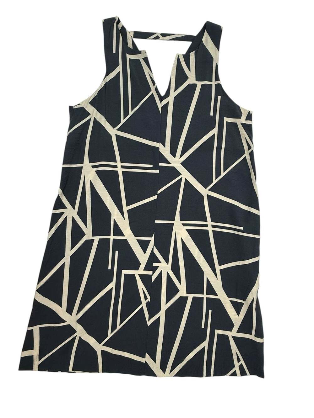Banana Republic Geometric Print V-Neck Trapeze Mini Dress L